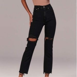 Abercrombie and Fitch the ankle straight ultra high rise